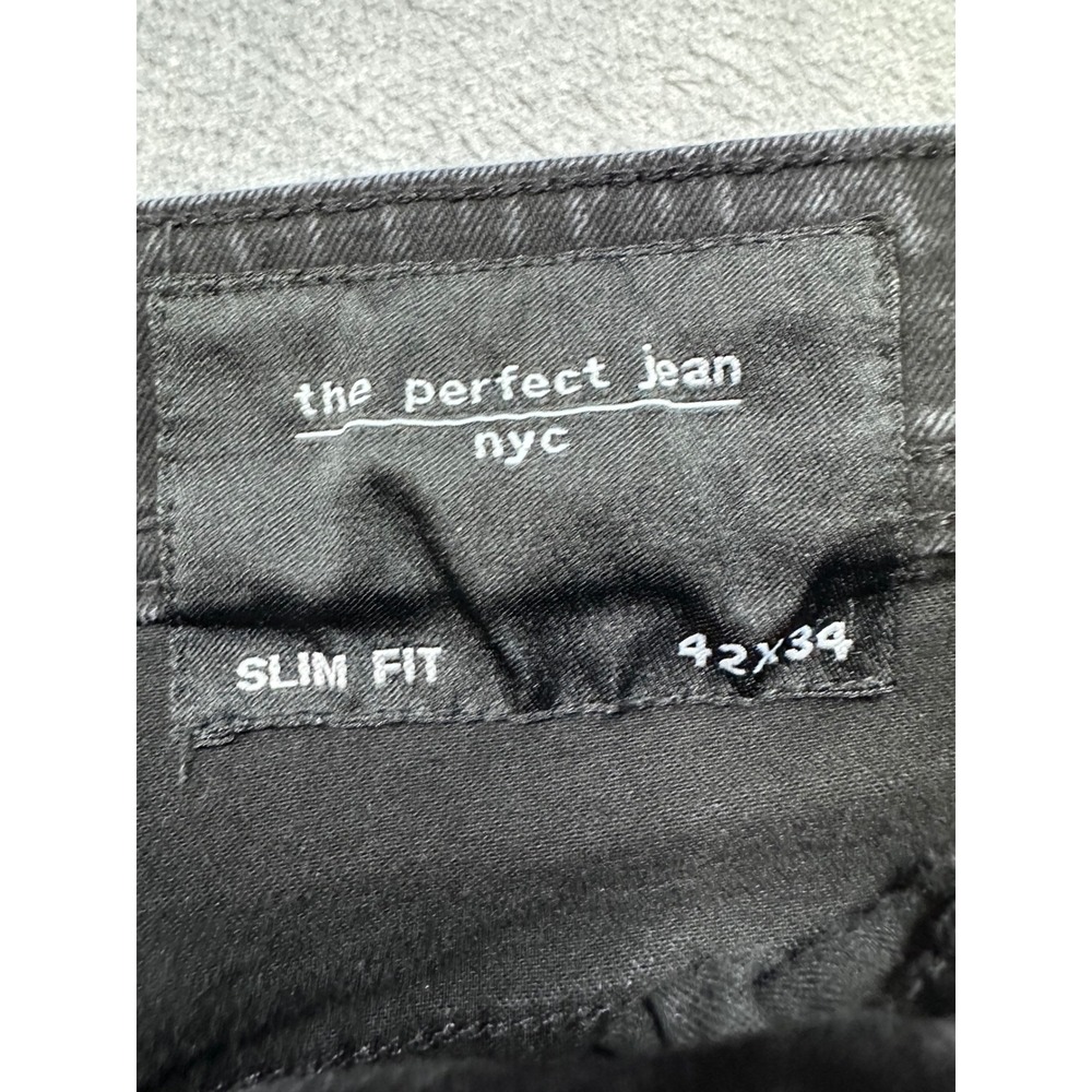 The Perfect Jean NYC Slim Fit Mens Black Denim Jeans 42x34 JUXTIBBDT34 - Picture 6 of 9